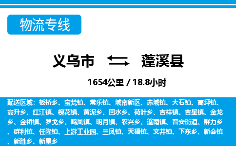 義烏市到蓬溪縣物流專線-義烏市至蓬溪縣貨運(yùn)公司